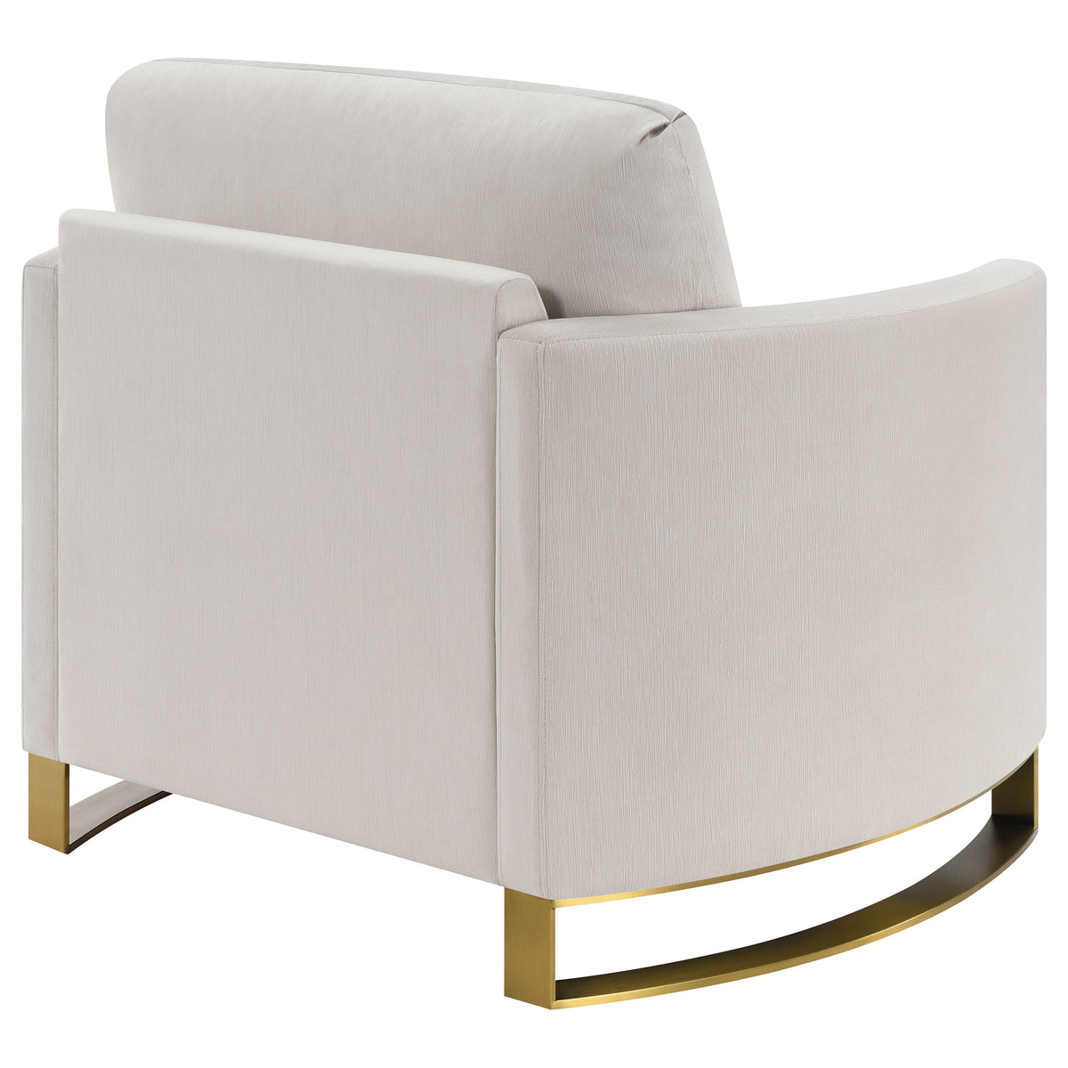 Corliss Upholstered Curved Track Arm Chair - Beige