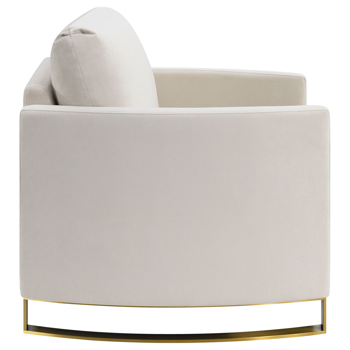 Corliss Upholstered Curved Track Arm Chair - Beige