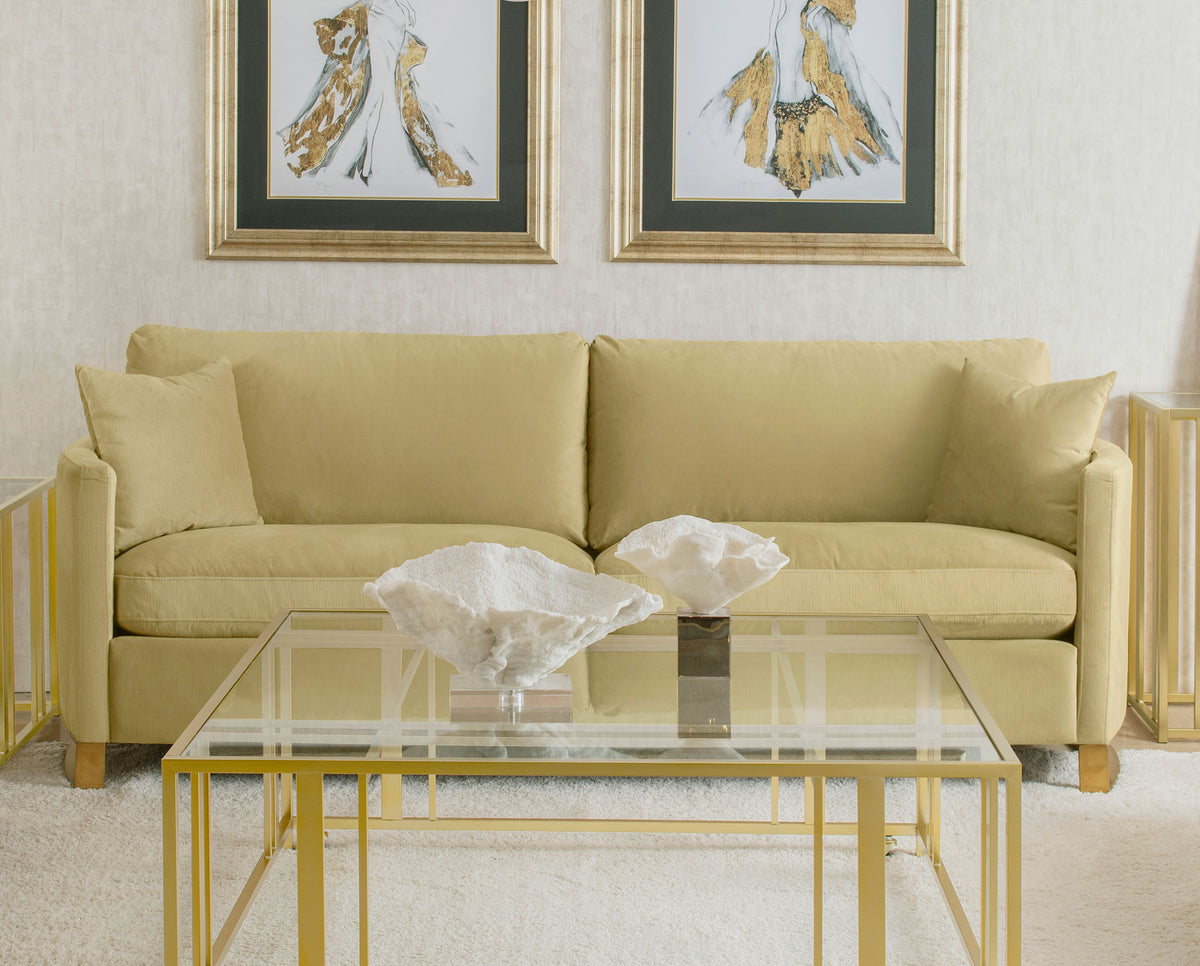 Corliss Upholstered Curved Track Arm Sofa - Camel