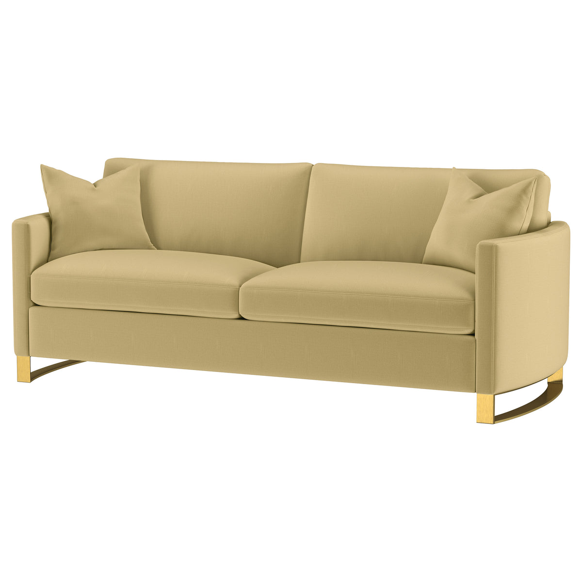 Corliss Upholstered Curved Track Arm Sofa - Camel