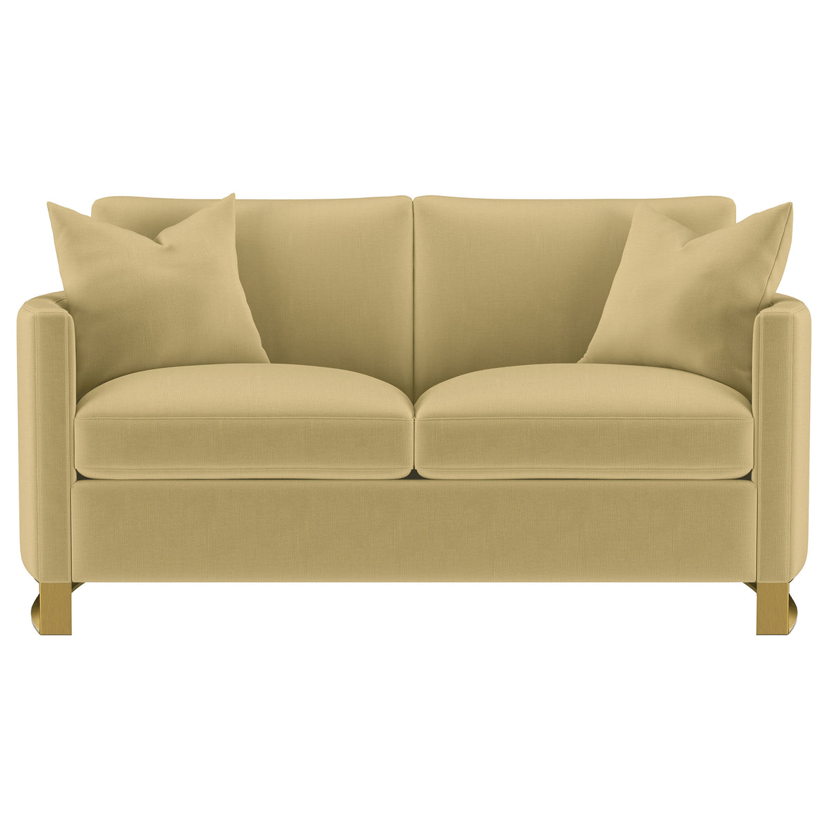 Corliss Upholstered Curved Track Arm Loveseat - Camel
