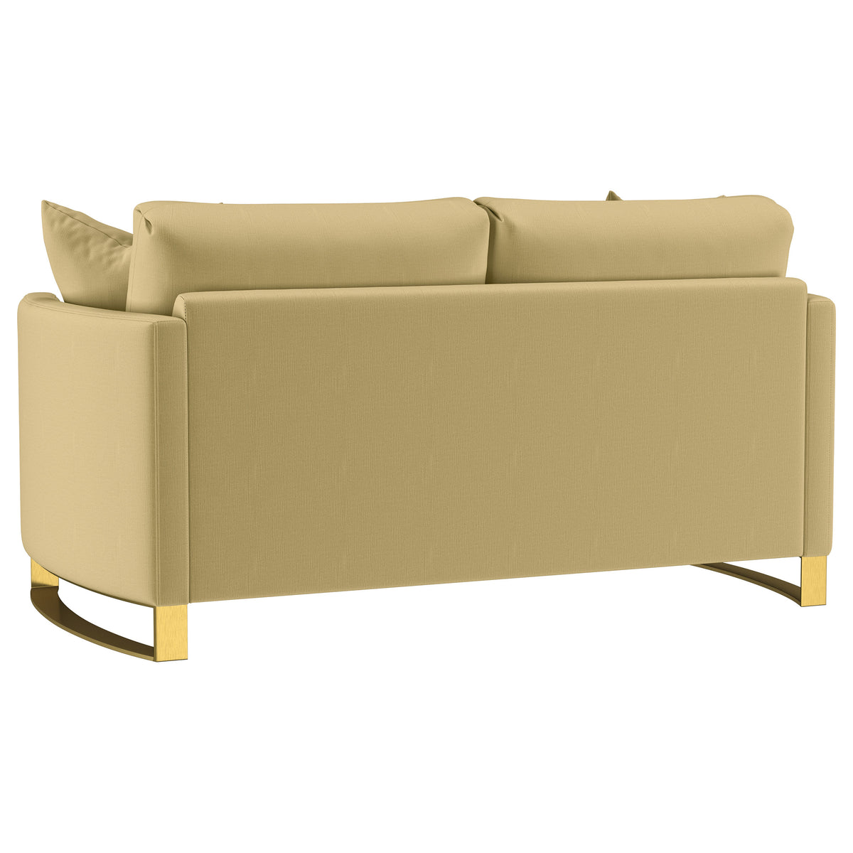 Corliss Upholstered Curved Track Arm Loveseat - Camel