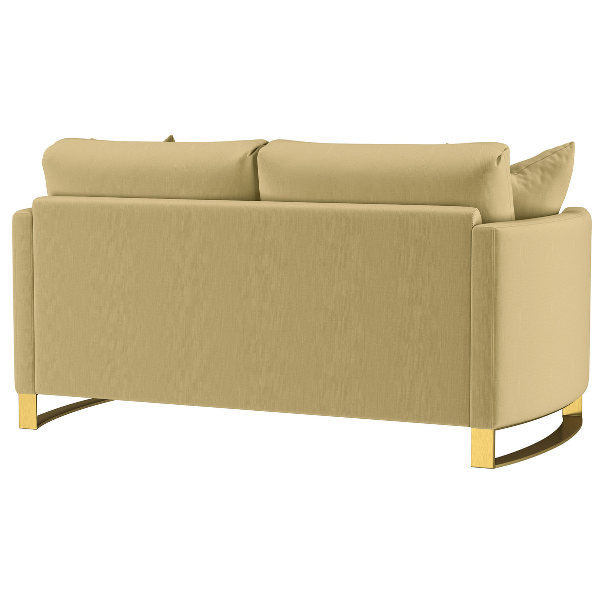 Corliss Upholstered Curved Track Arm Loveseat - Camel
