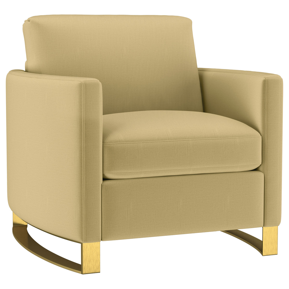 Corliss Upholstered Curved Track Arm Chair - Camel