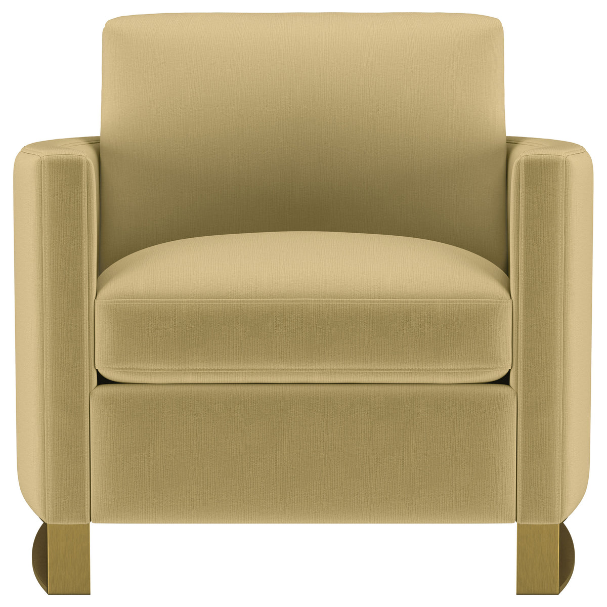 Corliss Upholstered Curved Track Arm Chair - Camel