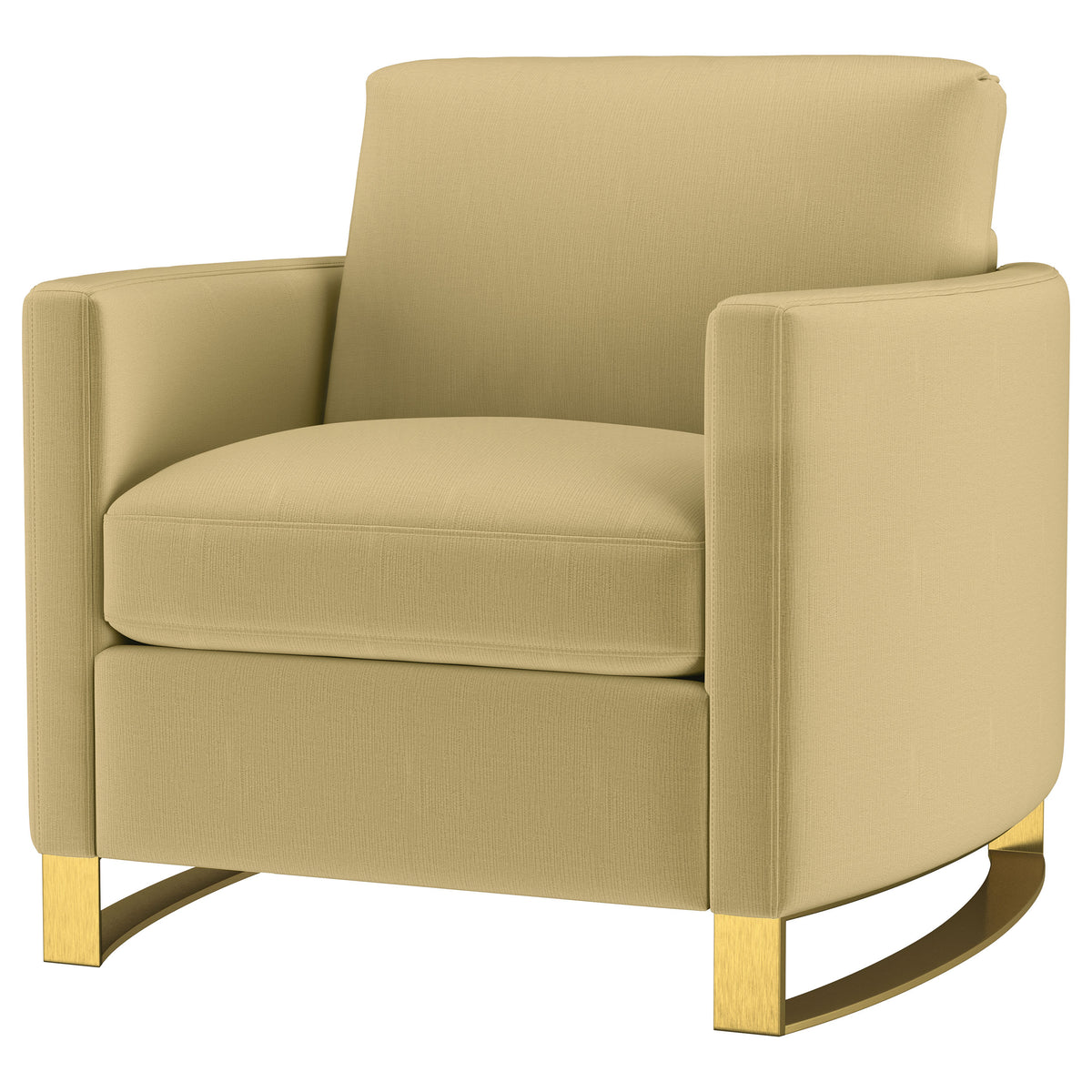 Corliss Upholstered Curved Track Arm Chair - Camel