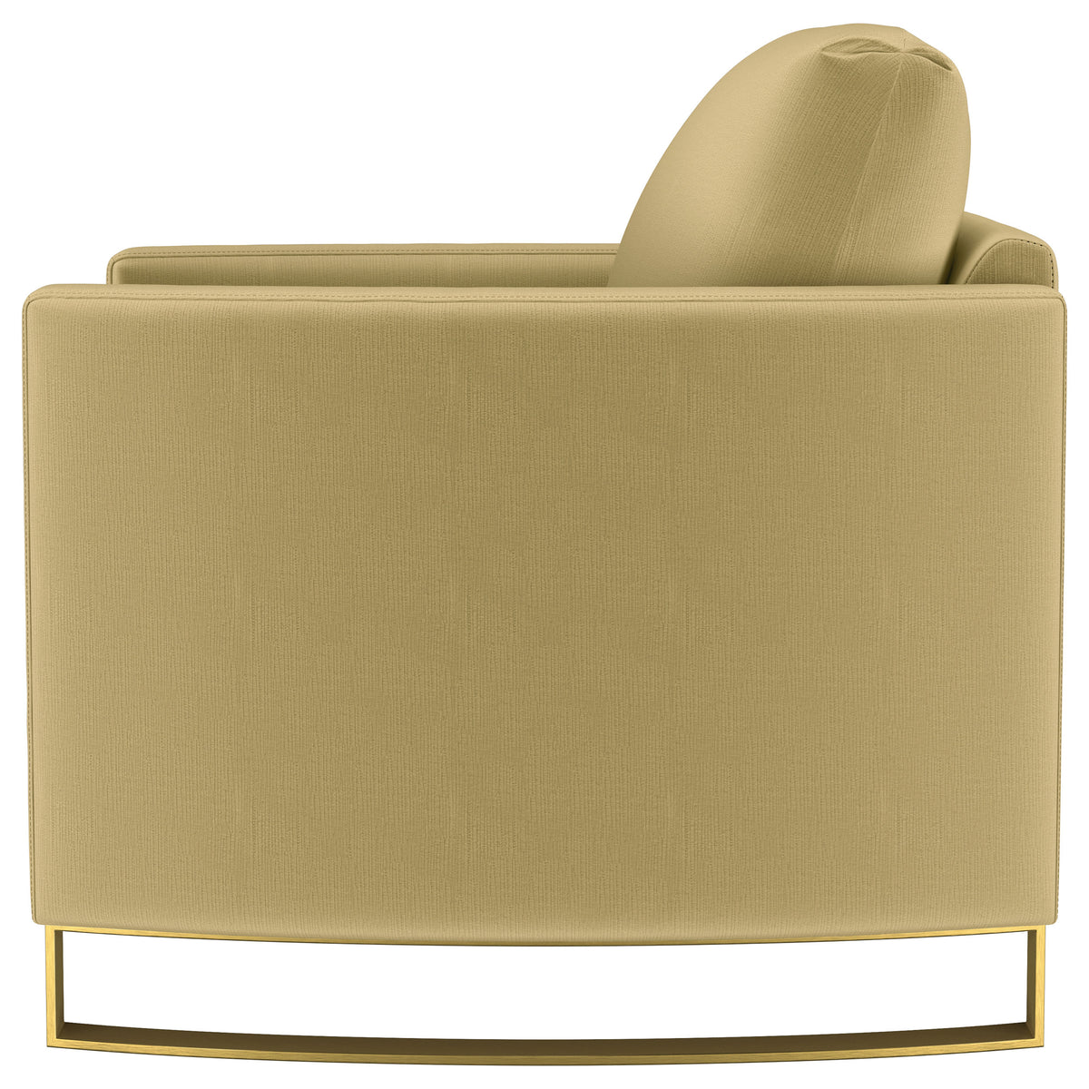 Corliss Upholstered Curved Track Arm Chair - Camel