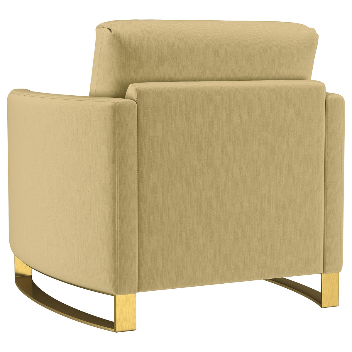 Corliss Upholstered Curved Track Arm Chair - Camel