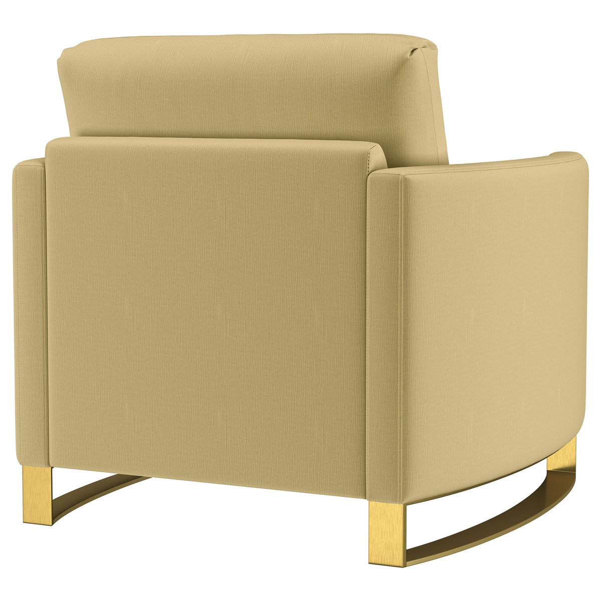 Corliss Upholstered Curved Track Arm Chair - Camel