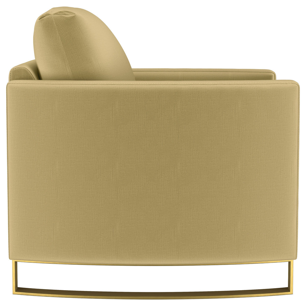 Corliss Upholstered Curved Track Arm Chair - Camel