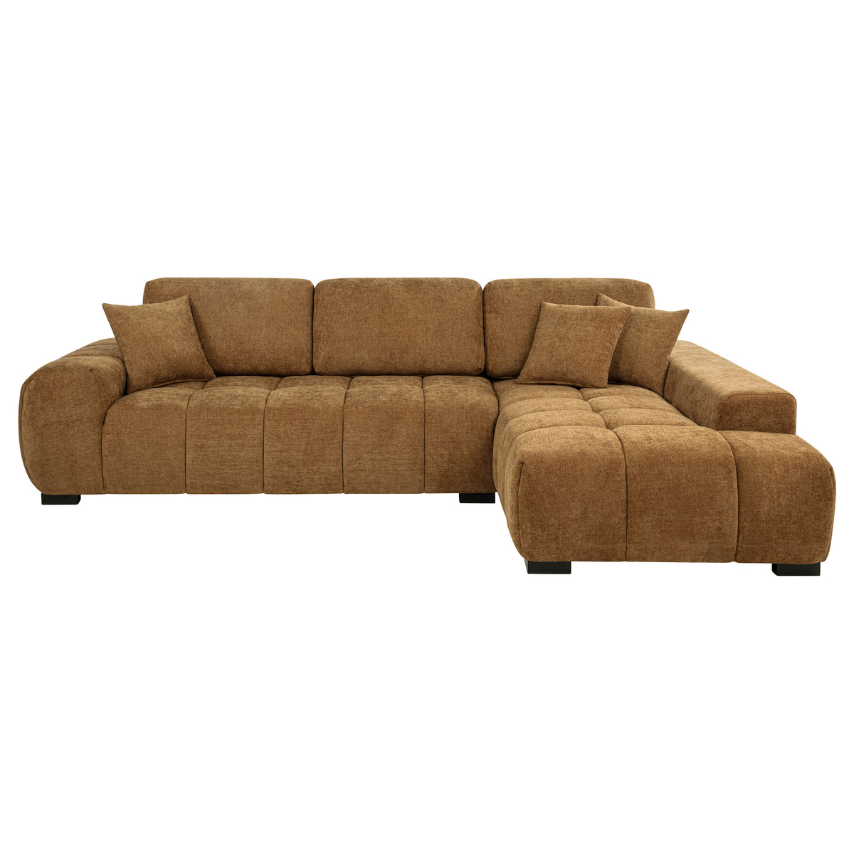 Octavia Tufted 2-Piece Sectional Chaise Sofa - Amber