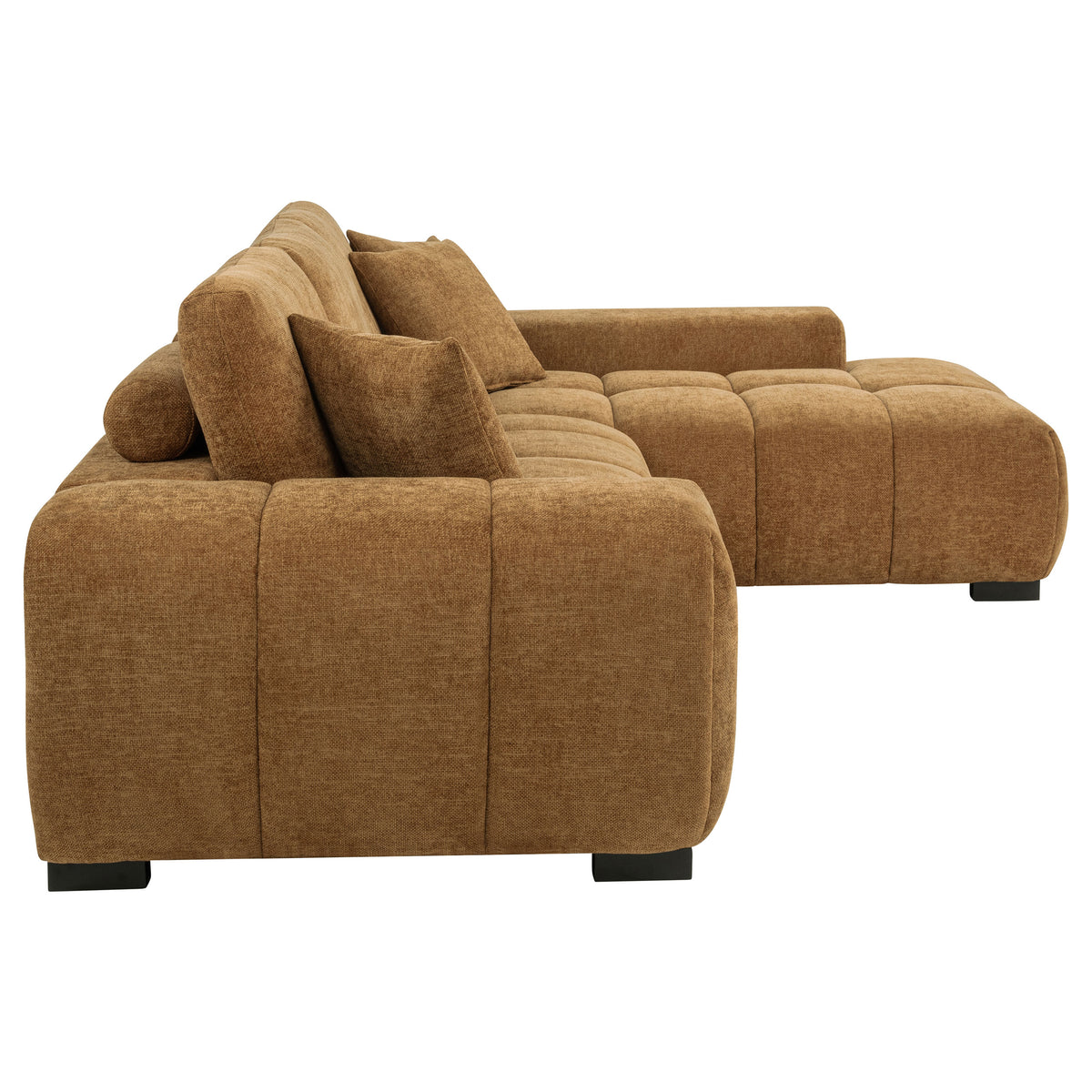 Octavia Tufted 2-Piece Sectional Chaise Sofa - Amber