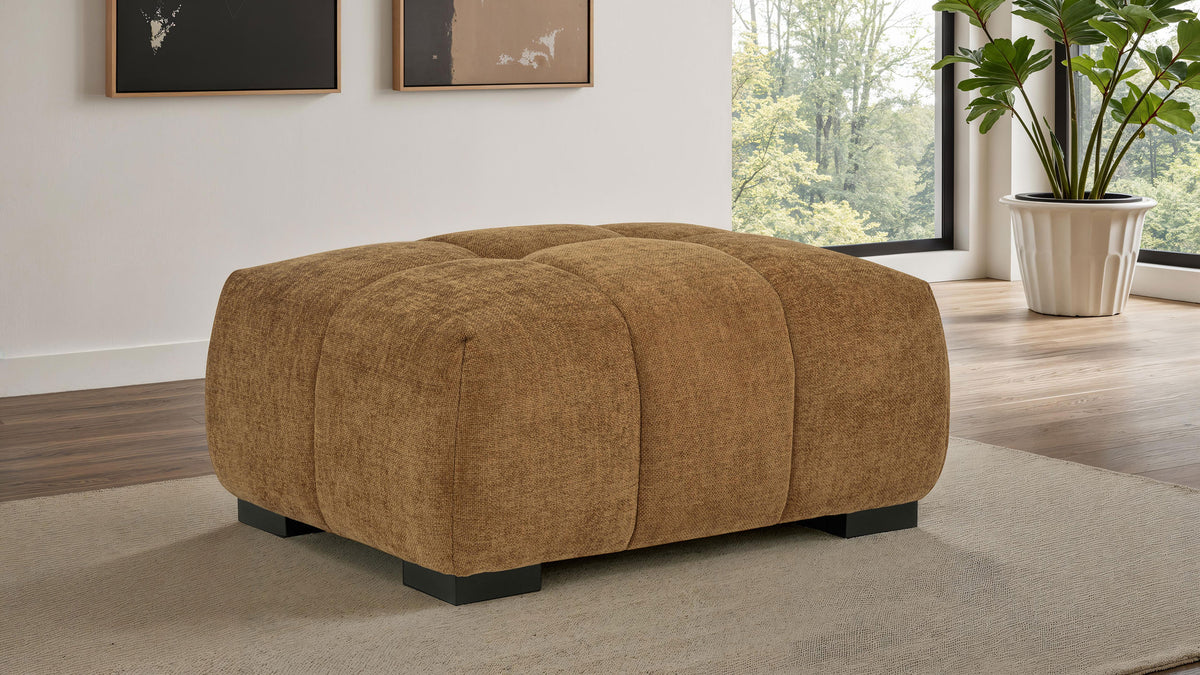 Octavia Tufted Upholstered Rectangular Ottoman - Amber