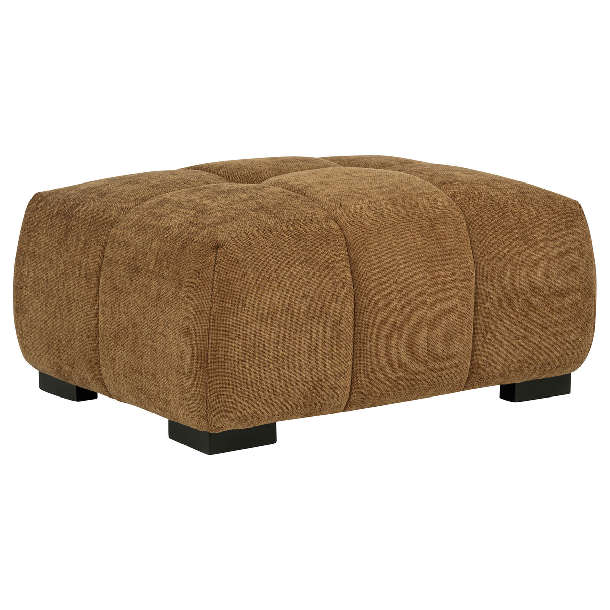 Octavia Tufted Upholstered Rectangular Ottoman - Amber