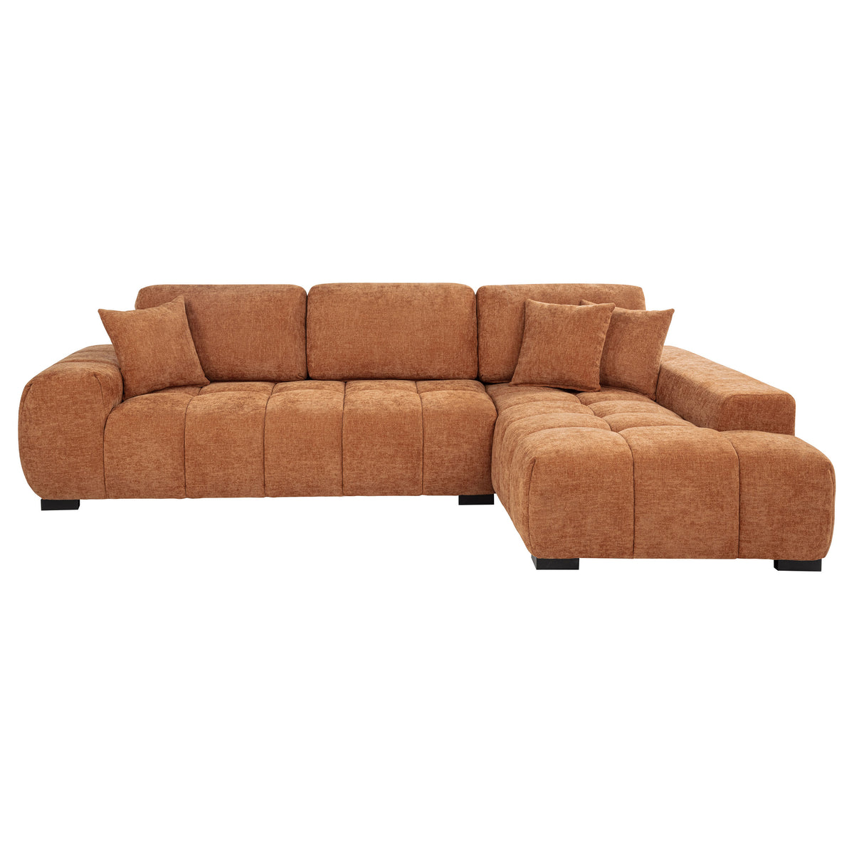 Octavia Tufted 2-Piece Sectional Chaise Sofa - Orange