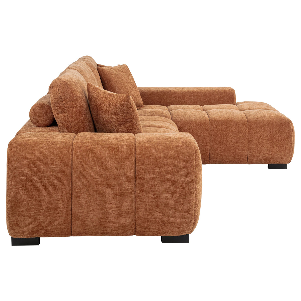 Octavia Tufted 2-Piece Sectional Chaise Sofa - Orange