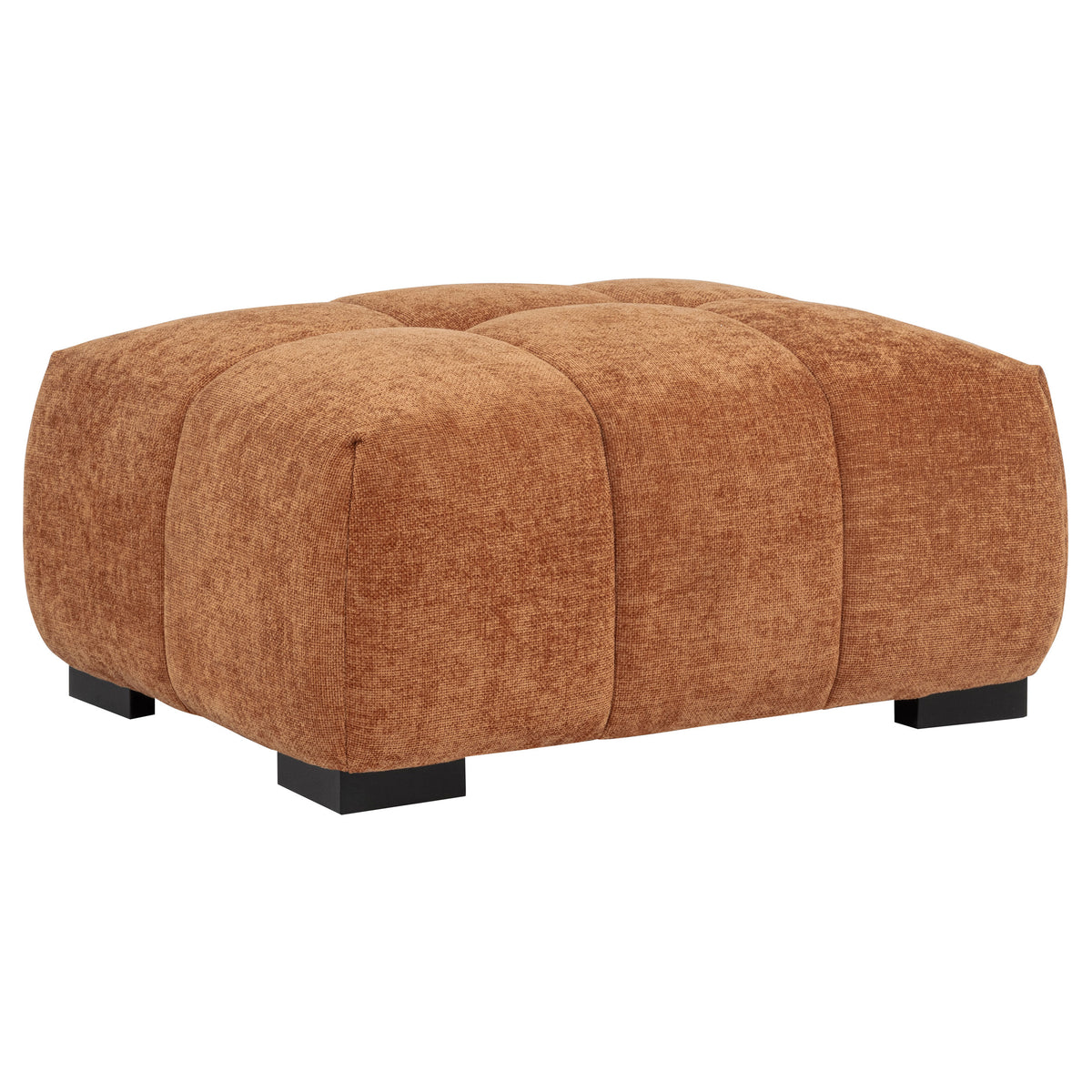 Octavia Tufted Upholstered Rectangular Ottoman - Orange