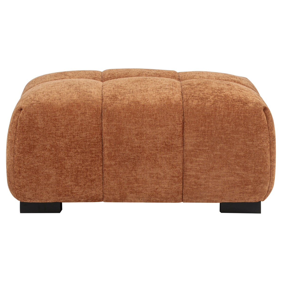 Octavia Tufted Upholstered Rectangular Ottoman - Orange