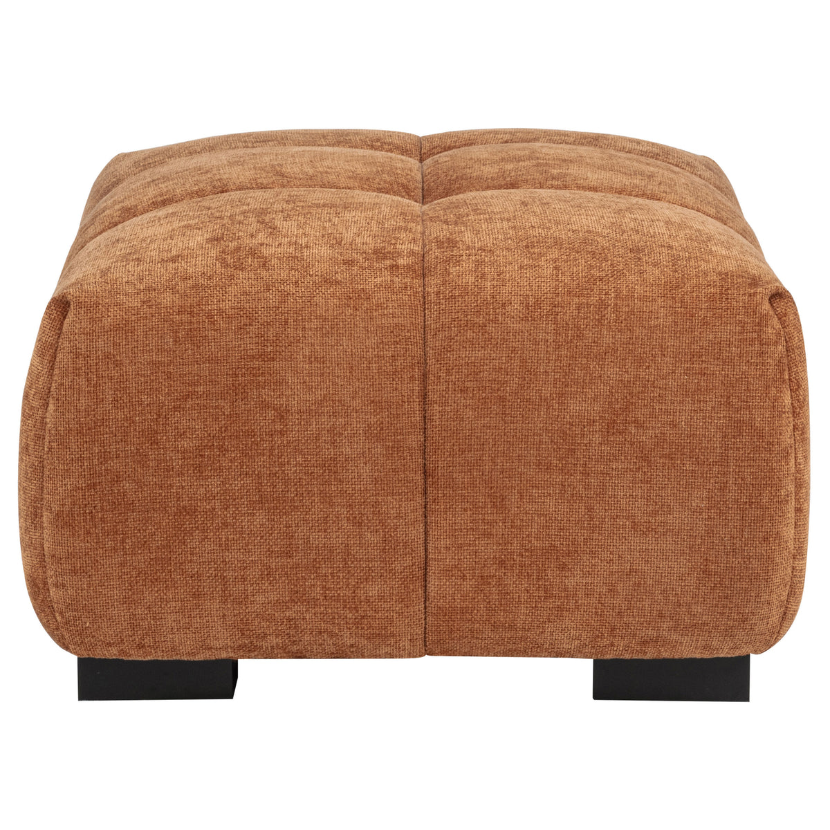 Octavia Tufted Upholstered Rectangular Ottoman - Orange