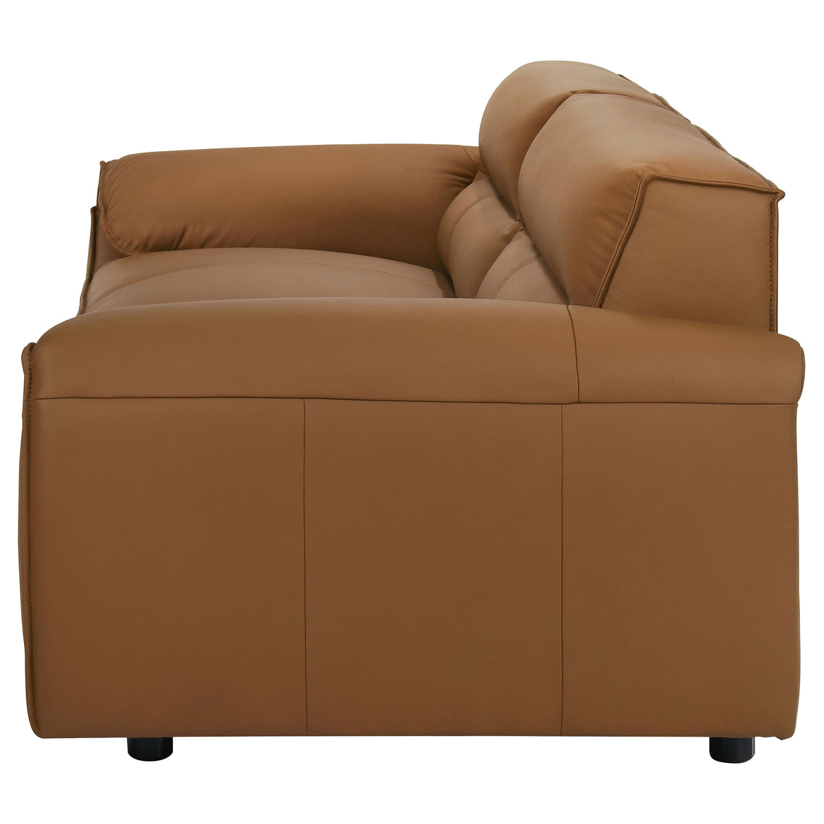 Buxton Top Grain Leather Upholstered Sofa - Orange