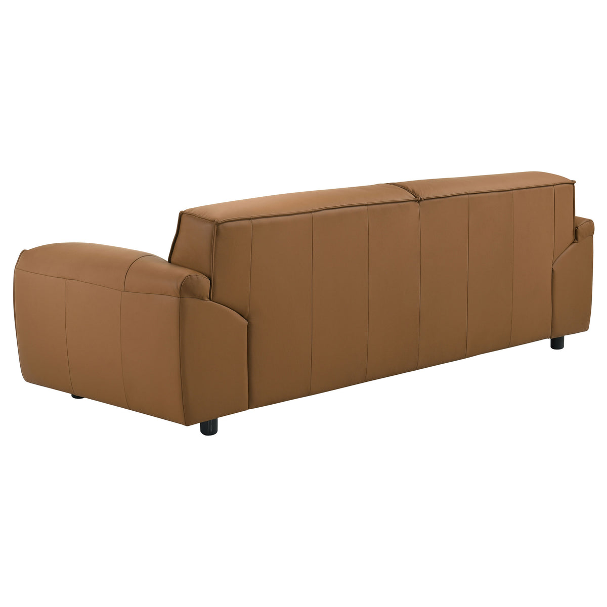 Buxton Top Grain Leather Upholstered Sofa - Orange