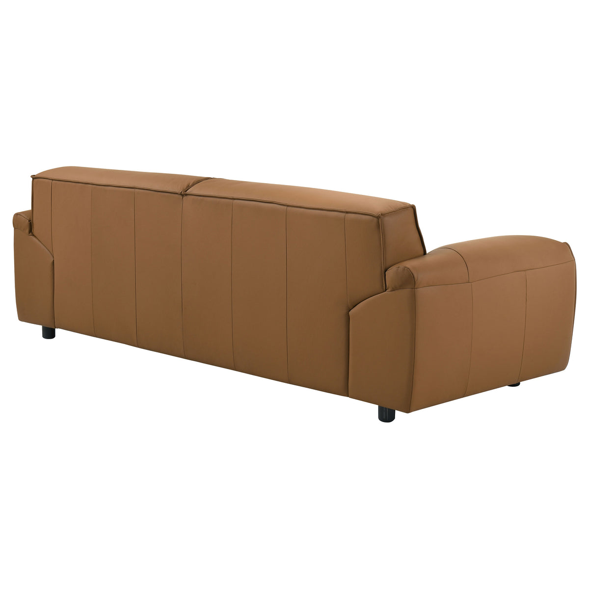 Buxton Top Grain Leather Upholstered Sofa - Orange