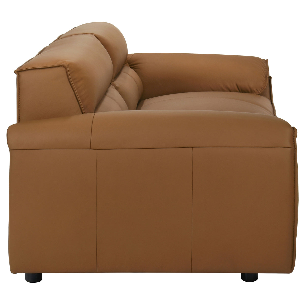 Buxton Top Grain Leather Upholstered Sofa - Orange