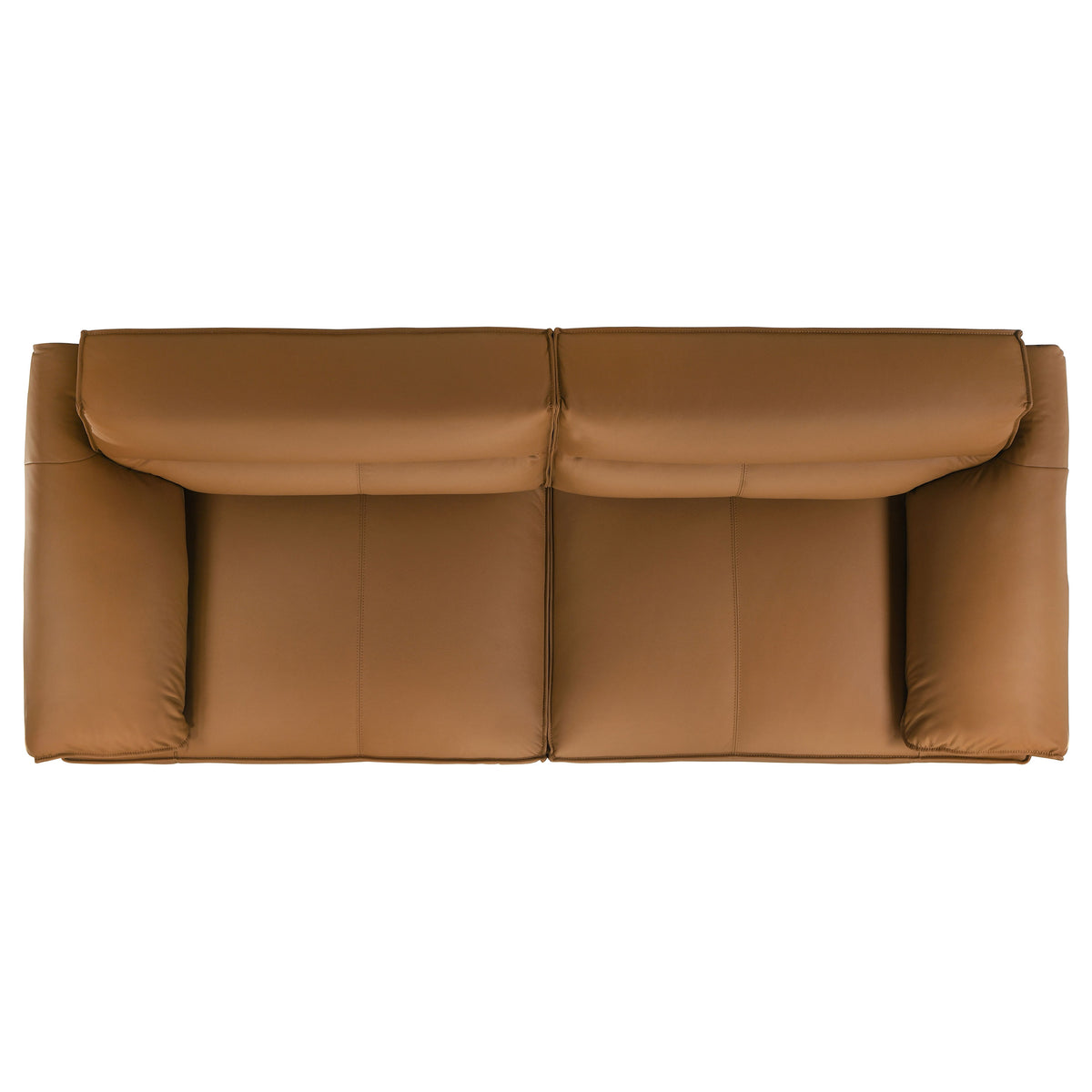 Buxton Top Grain Leather Upholstered Sofa - Orange