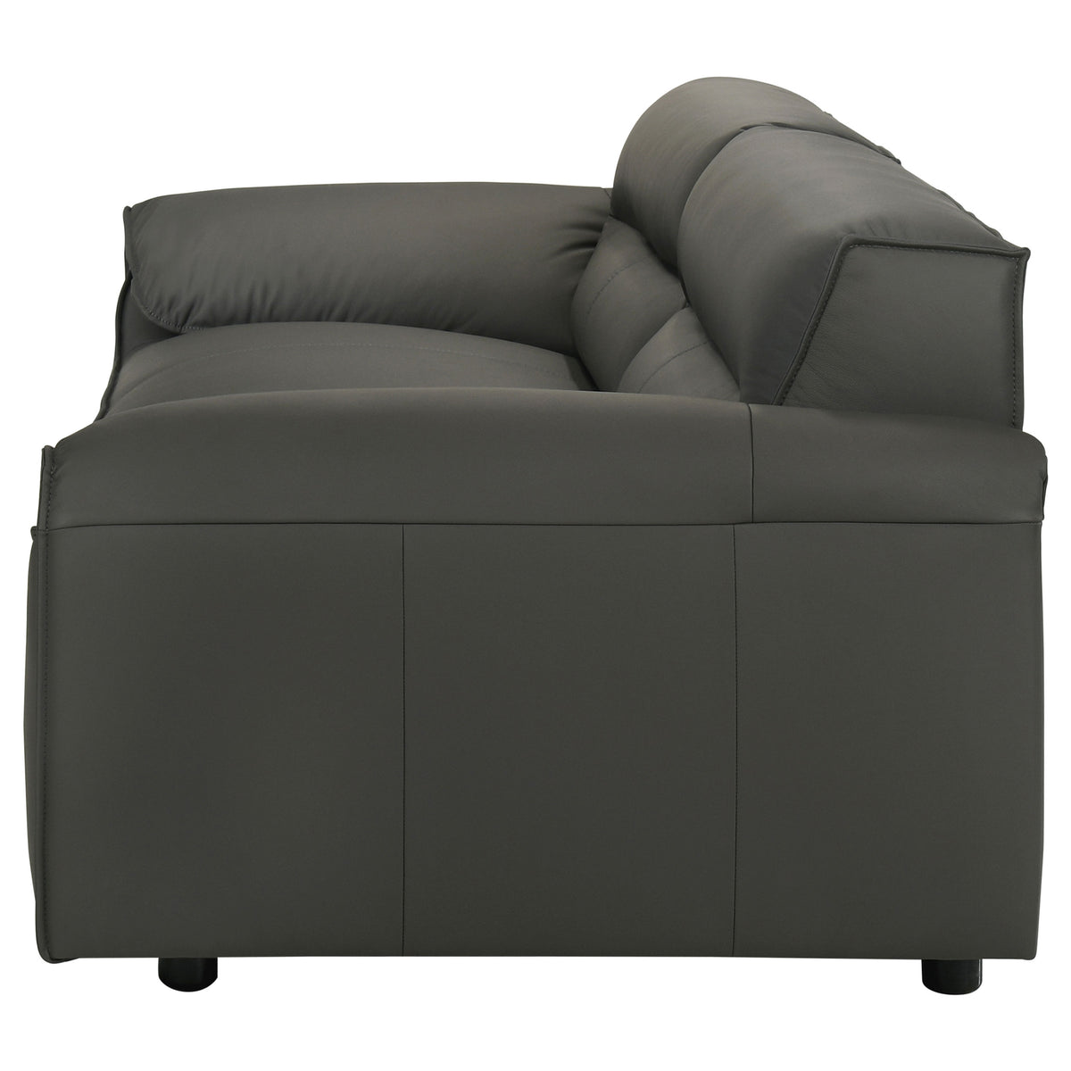 Buxton Top Grain Leather Upholstered Sofa - Graphite
