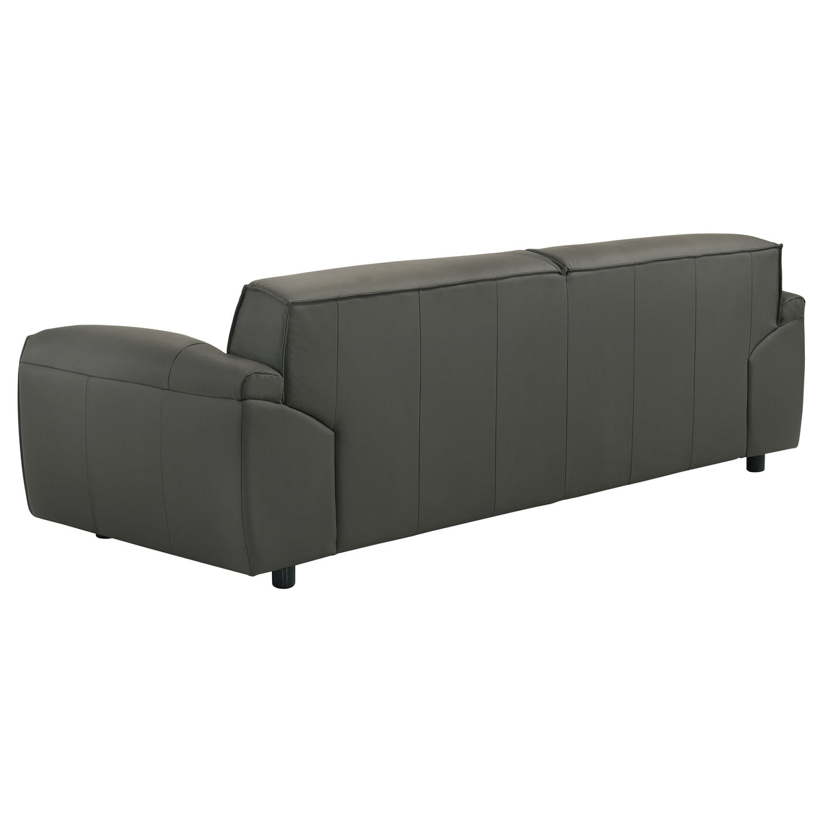 Buxton Top Grain Leather Upholstered Sofa - Graphite