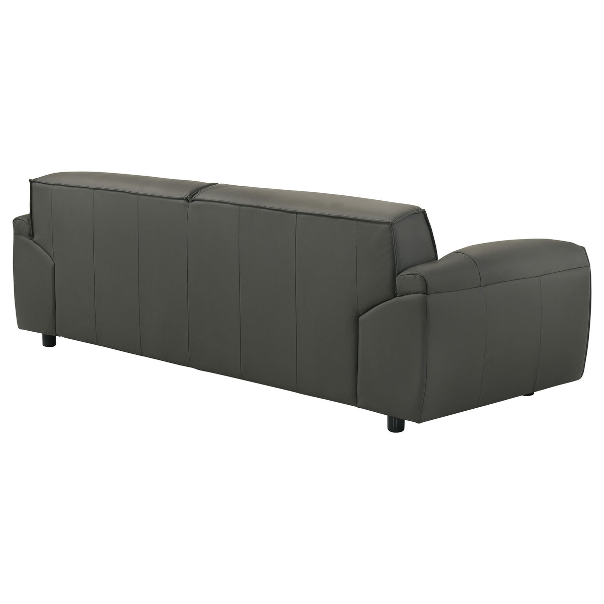 Buxton Top Grain Leather Upholstered Sofa - Graphite
