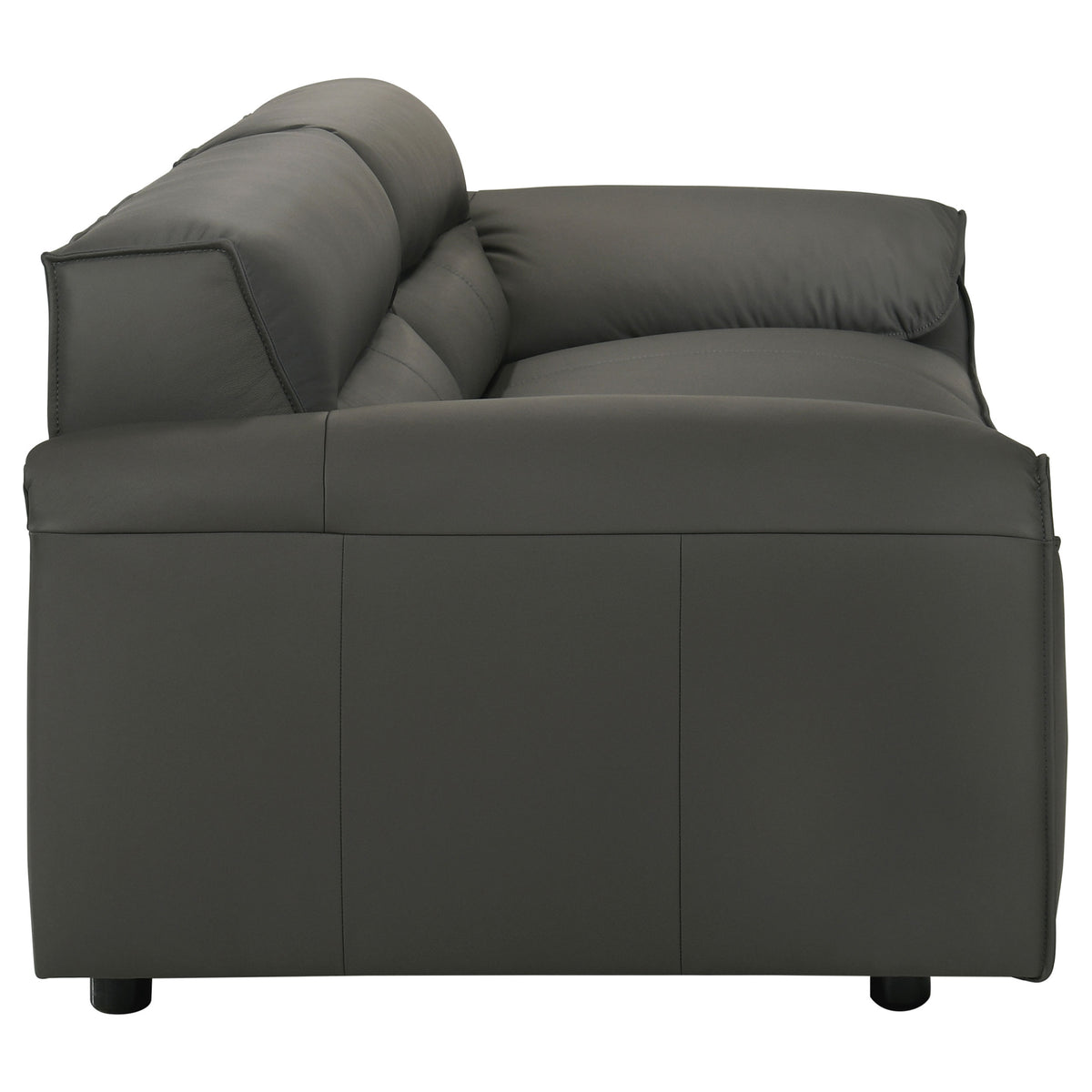 Buxton Top Grain Leather Upholstered Sofa - Graphite