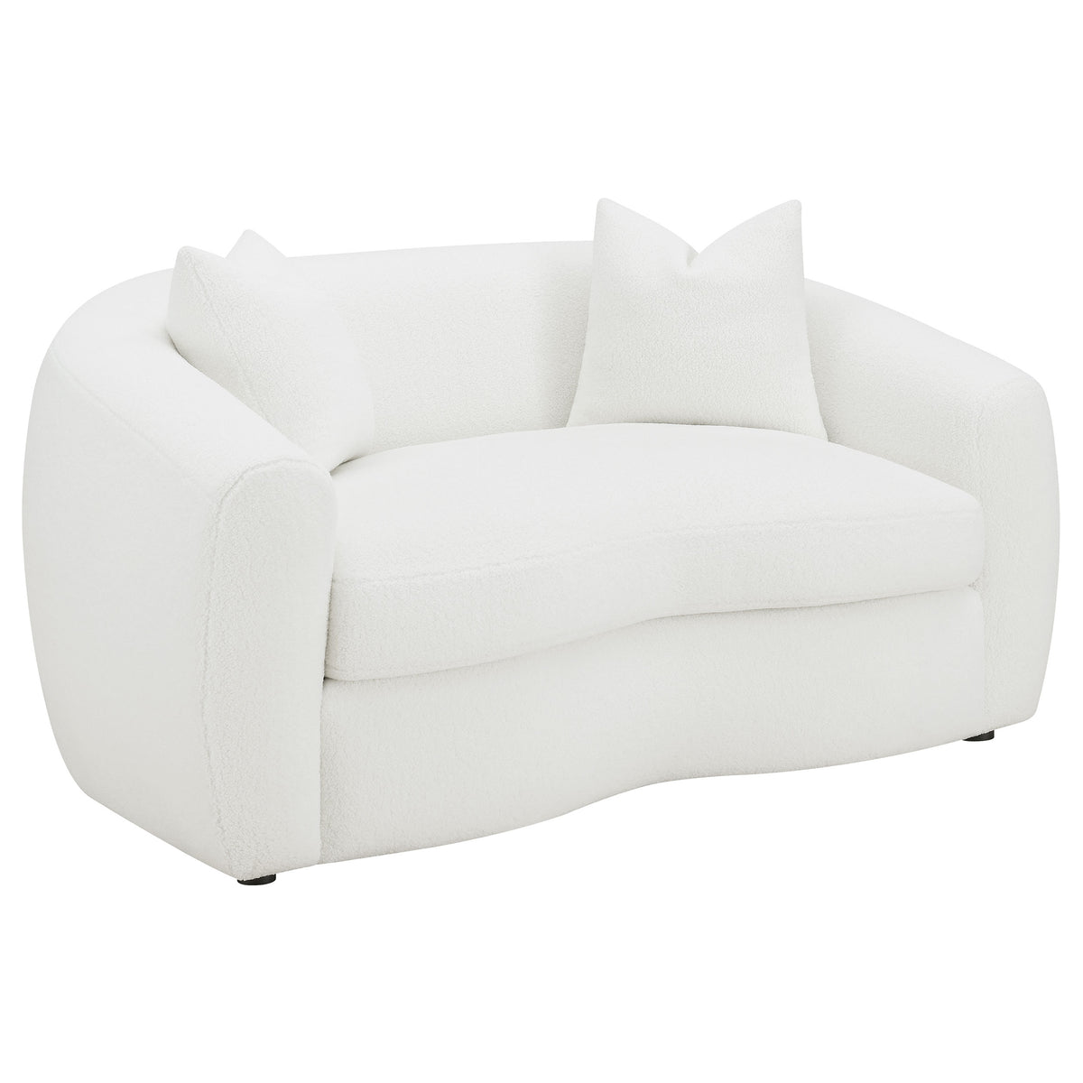Isabella Sherpa Upholstered Loveseat Natural