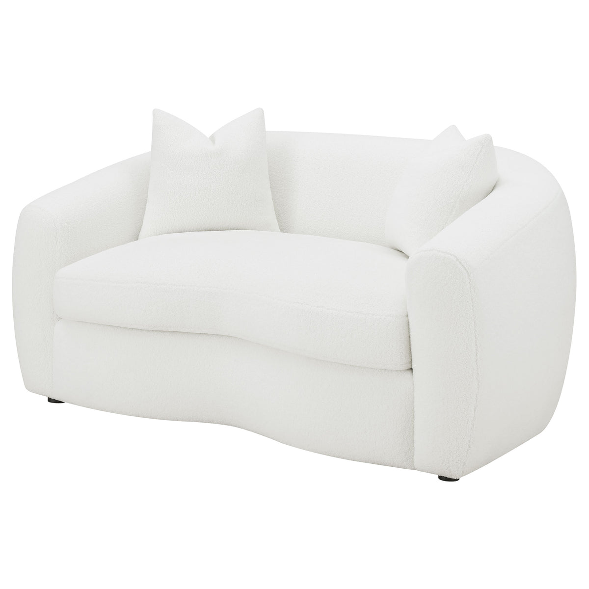 Isabella Sherpa Upholstered Loveseat Natural