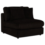 Blaine Corduroy Armless Chair with Reversible Cushions - Chocolate Brown