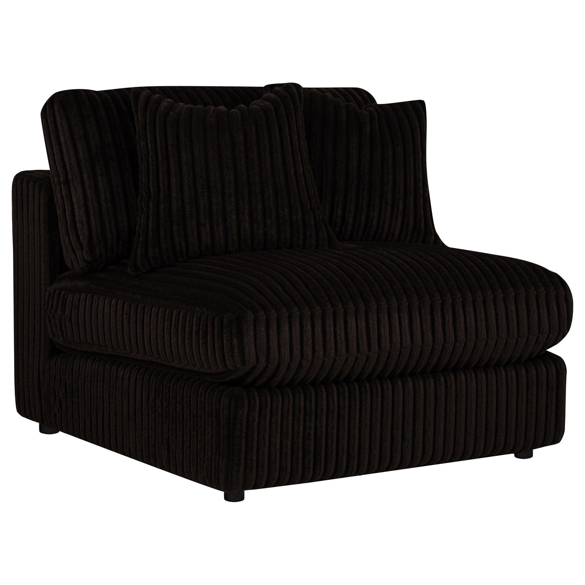 Blaine Corduroy Armless Chair with Reversible Cushions - Chocolate Brown