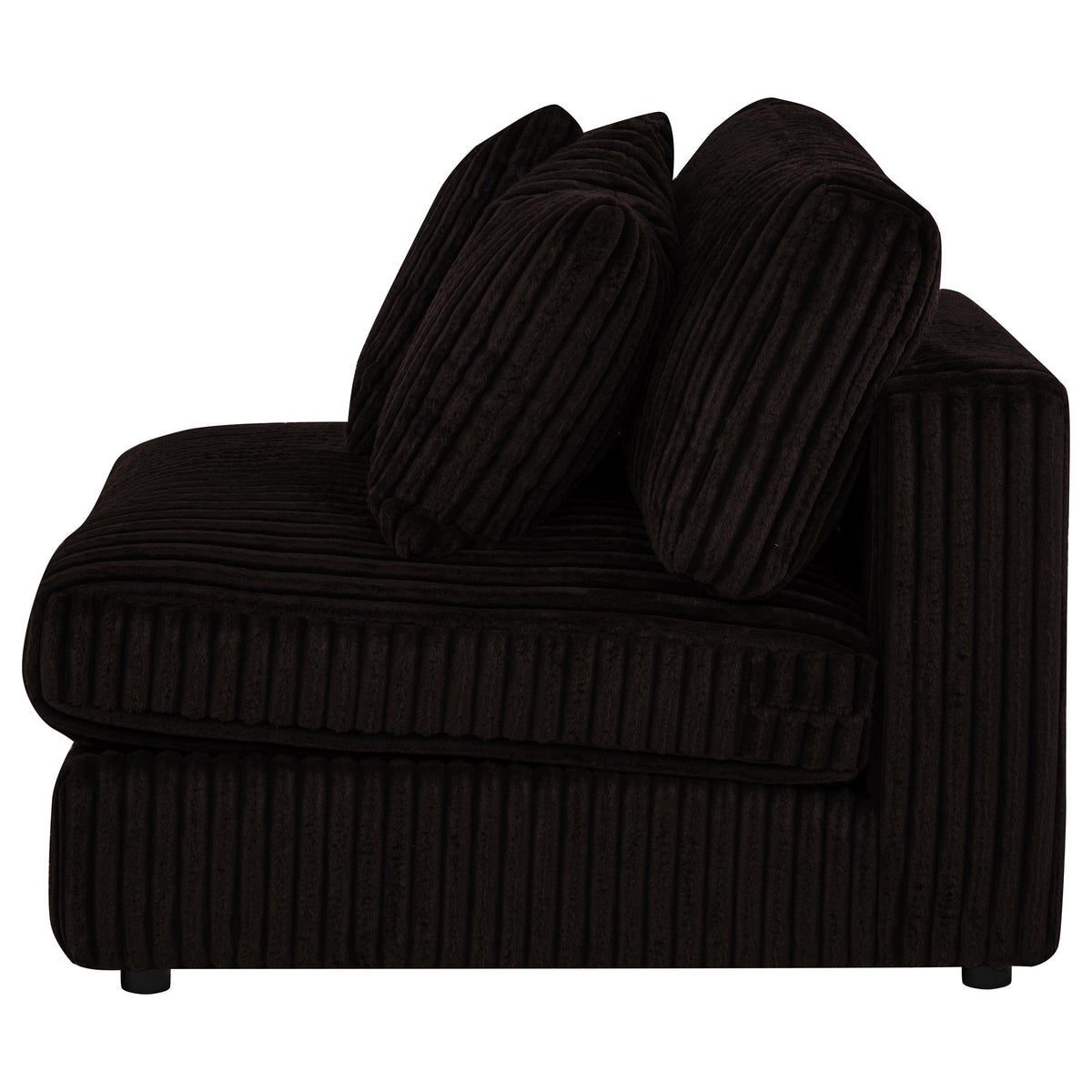 Blaine Corduroy Armless Chair with Reversible Cushions - Chocolate Brown