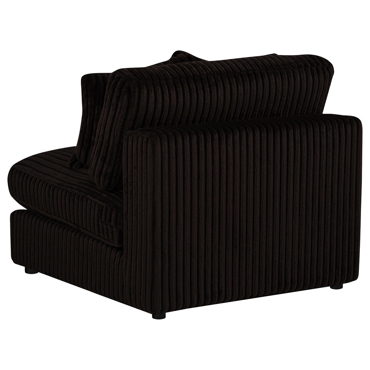 Blaine Corduroy Armless Chair with Reversible Cushions - Chocolate Brown