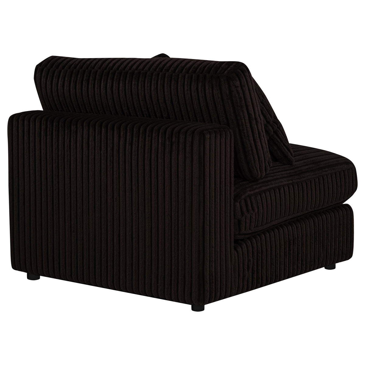 Blaine Corduroy Armless Chair with Reversible Cushions - Chocolate Brown