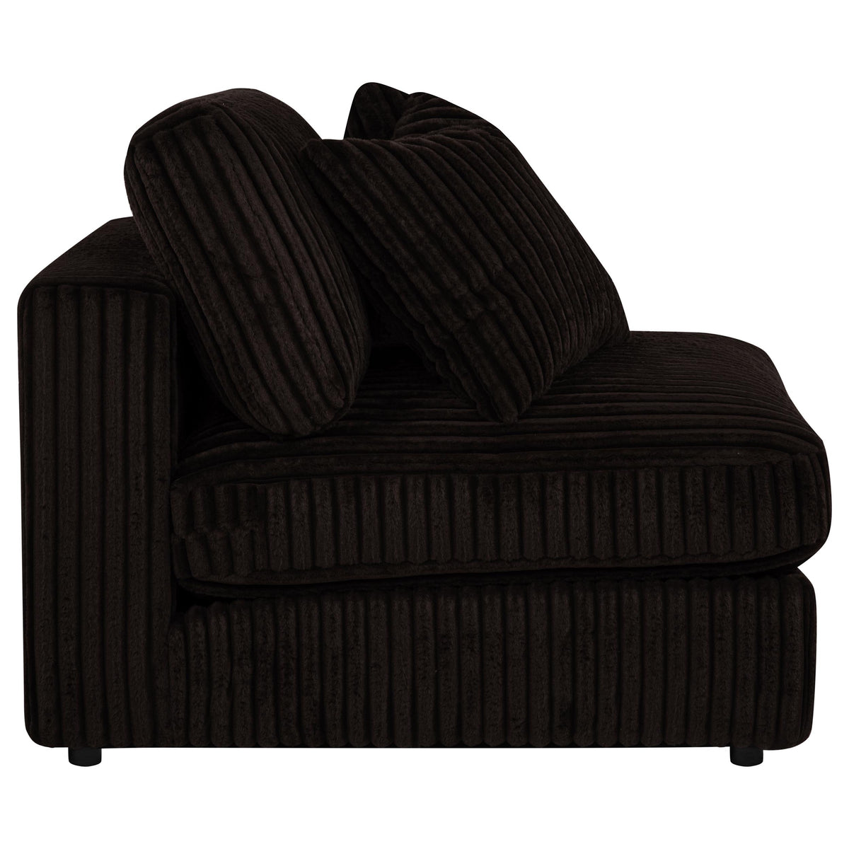 Blaine Corduroy Armless Chair with Reversible Cushions - Chocolate Brown