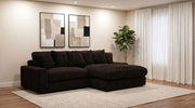 Blaine 2-Piece Corduroy Reversible Chaise Sectional Sofa - Chocolate Brown