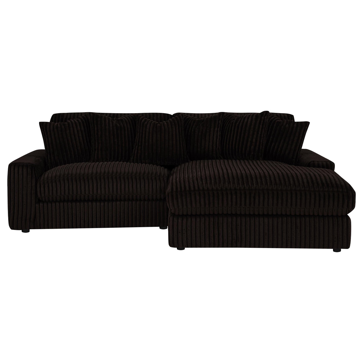 Blaine 2-Piece Corduroy Reversible Chaise Sectional Sofa - Chocolate Brown