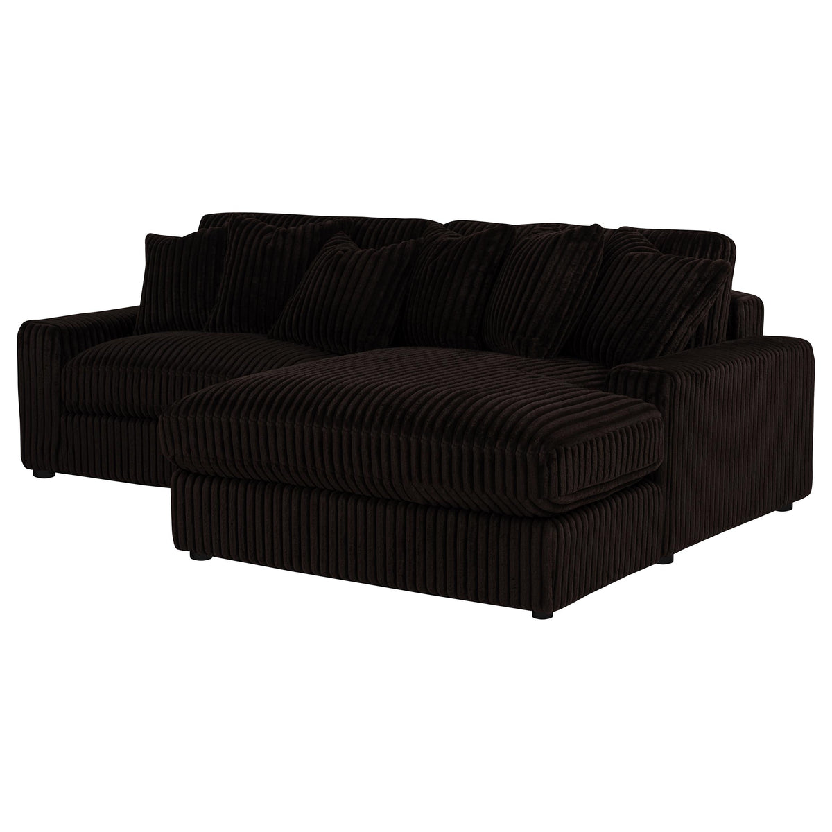 Blaine 2-Piece Corduroy Reversible Chaise Sectional Sofa - Chocolate Brown