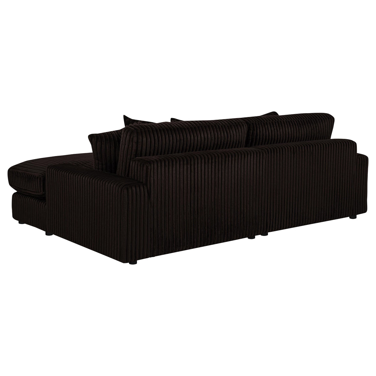 Blaine 2-Piece Corduroy Reversible Chaise Sectional Sofa - Chocolate Brown