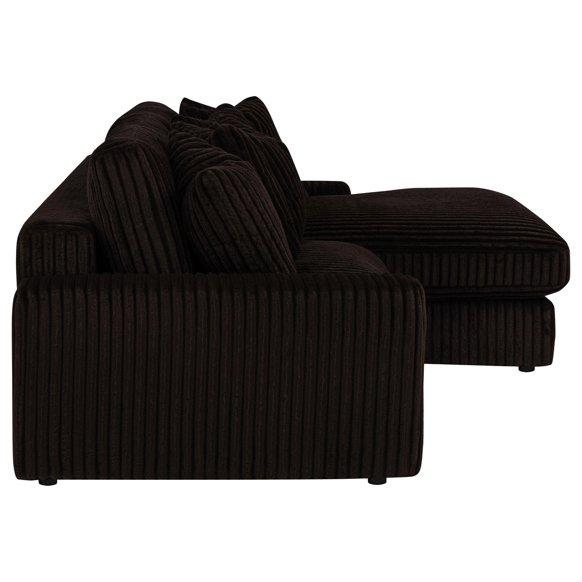 Blaine 2-Piece Corduroy Reversible Chaise Sectional Sofa - Chocolate Brown