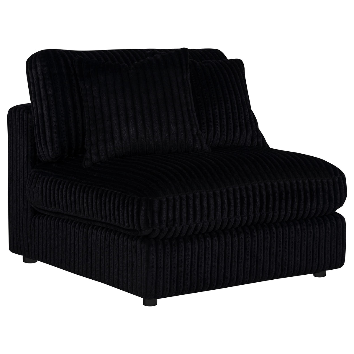 Blaine Corduroy Armless Chair with Reversible Cushions - Black