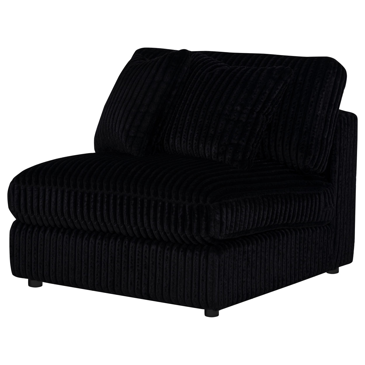 Blaine Corduroy Armless Chair with Reversible Cushions - Black