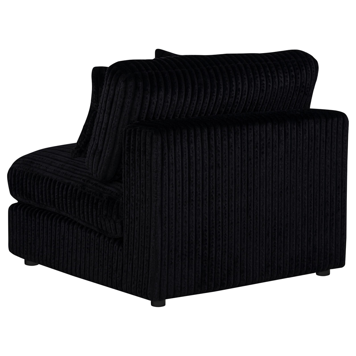 Blaine Corduroy Armless Chair with Reversible Cushions - Black