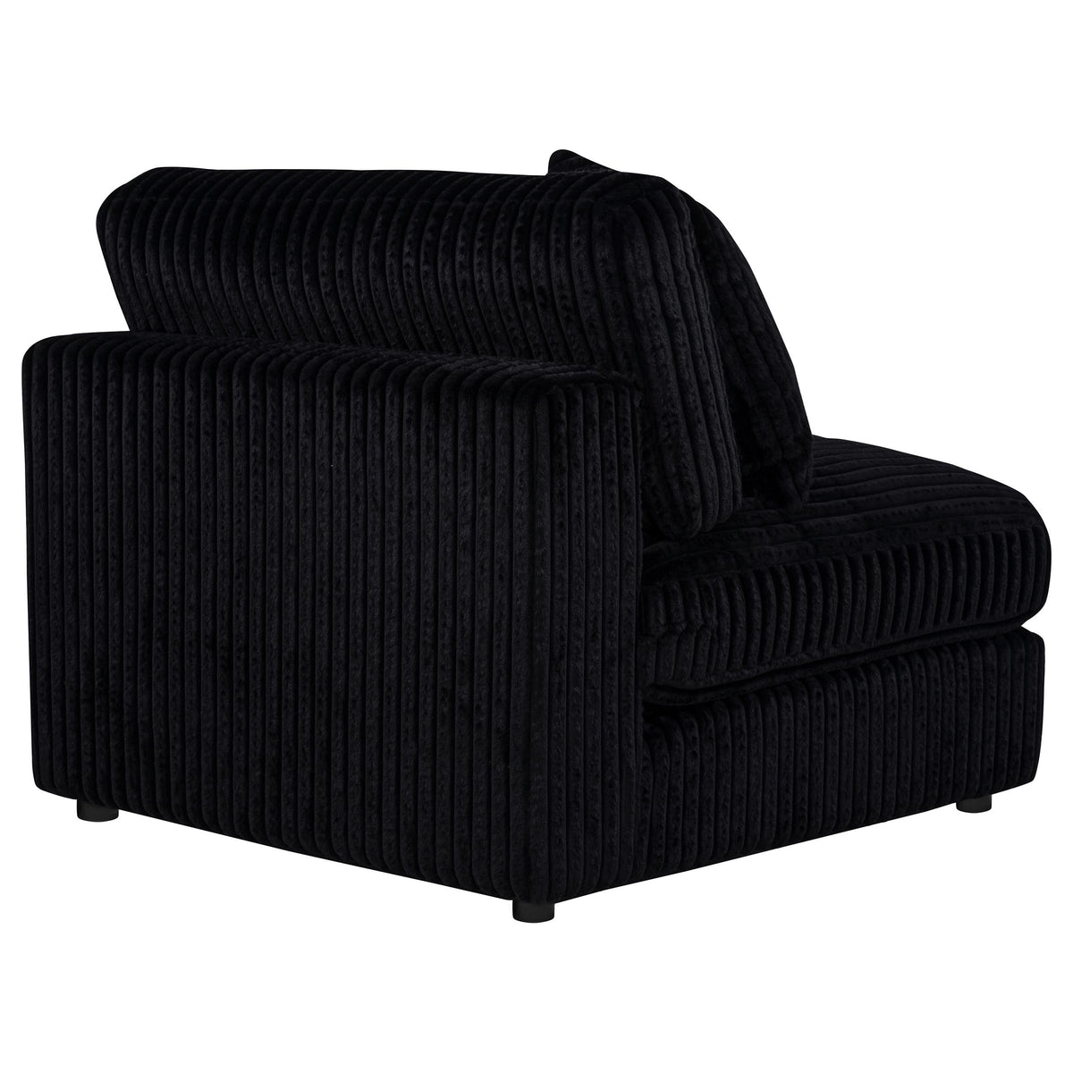 Blaine Corduroy Armless Chair with Reversible Cushions - Black