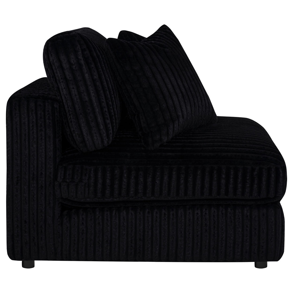 Blaine Corduroy Armless Chair with Reversible Cushions - Black